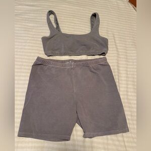 SKIMS Outdoor Bralette & Biker Shorts “Pacific”